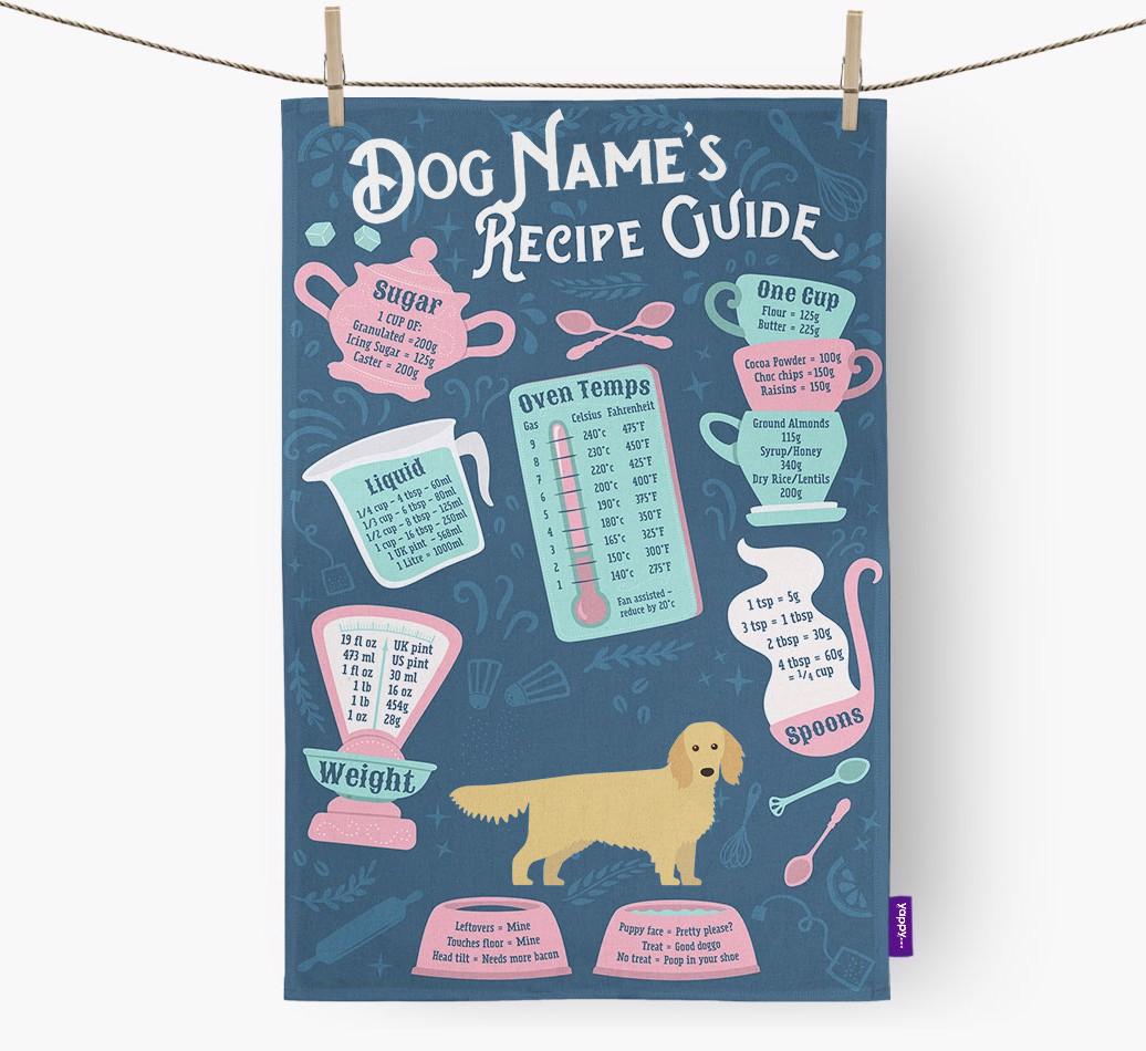 'Recipe Measurements Guide' - Personalized {breedFullName} Tea Towel