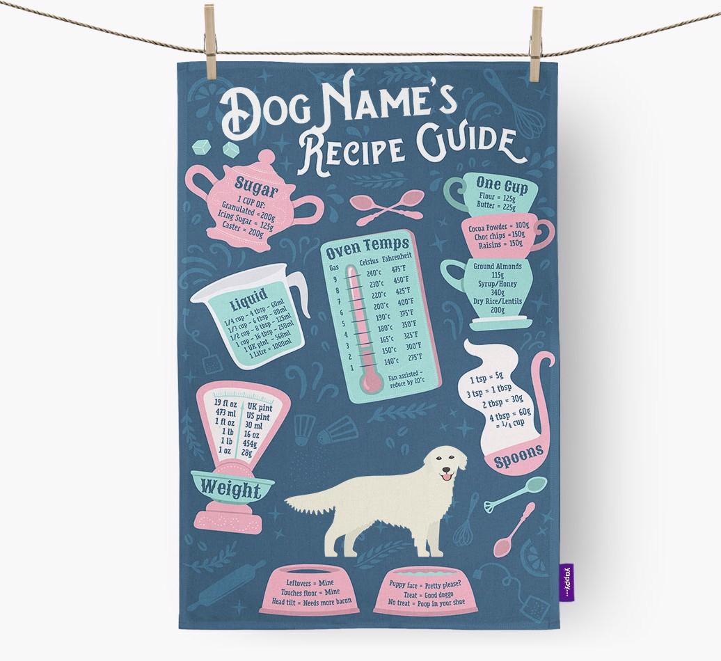 'Recipe Measurements Guide' - Personalized {breedFullName} Tea Towel