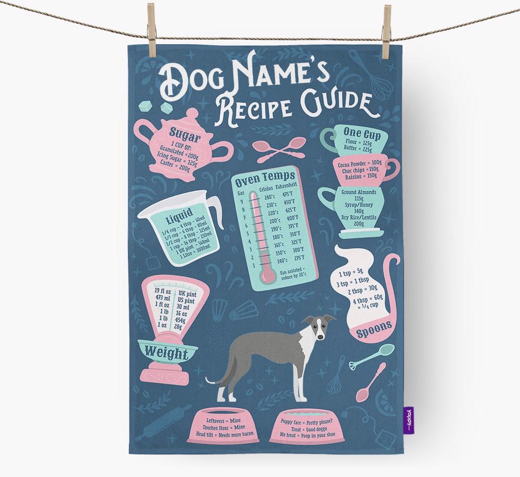 'Recipe Measurements Guide' - Personalized {breedFullName} Tea Towel