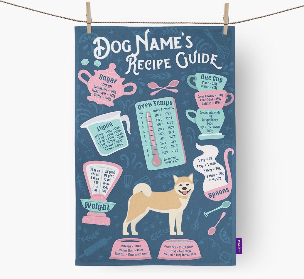 'Recipe Measurements Guide' - Personalized {breedFullName} Tea Towel