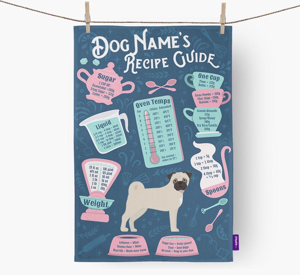 'Recipe Measurements Guide' - Personalized {breedFullName} Tea Towel