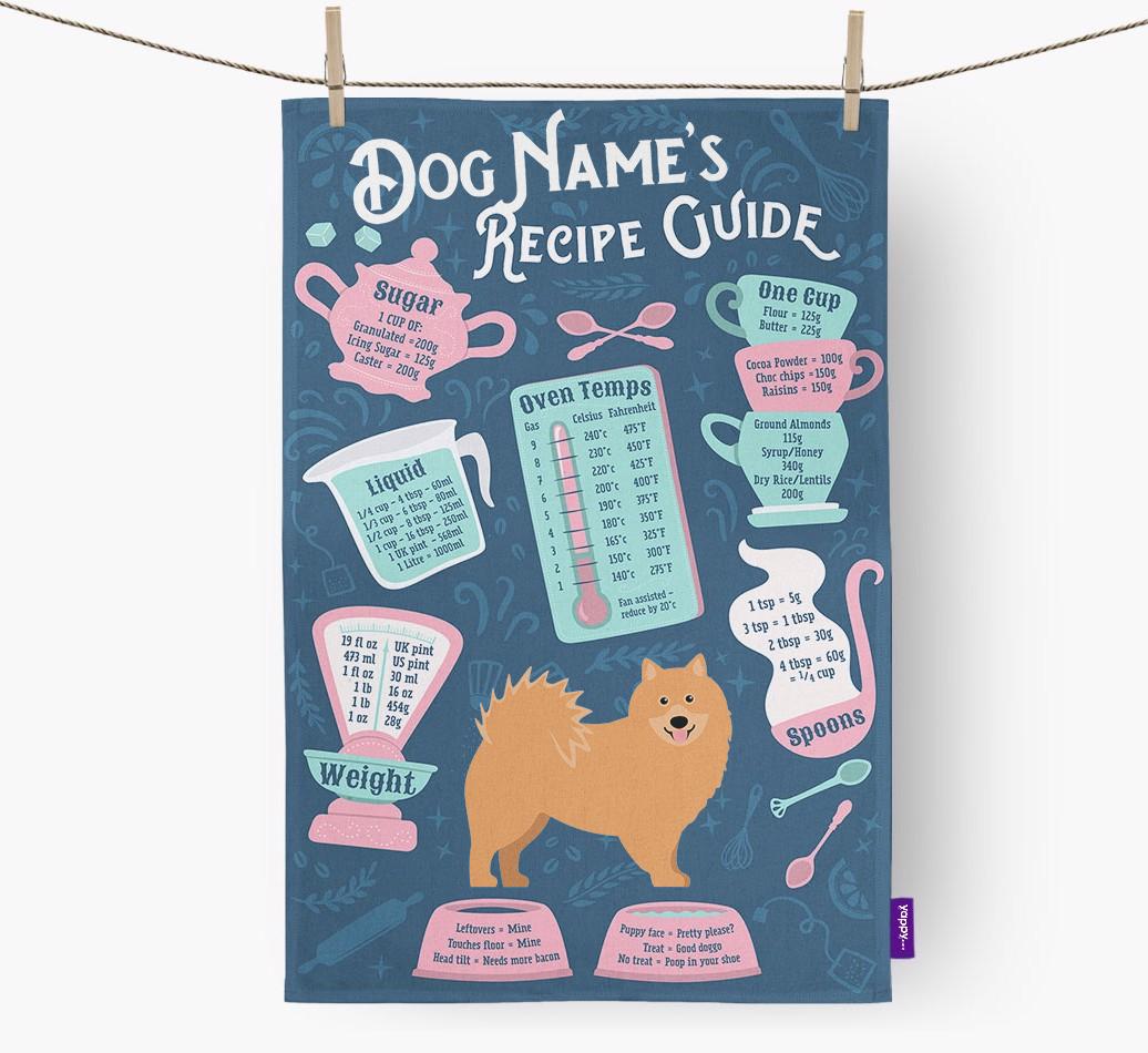 'Recipe Measurements Guide' - Personalized {breedFullName} Tea Towel