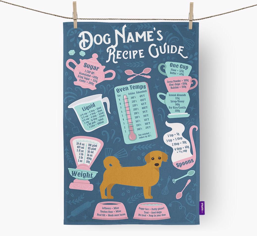 'Recipe Measurements Guide' - Personalized {breedFullName} Tea Towel