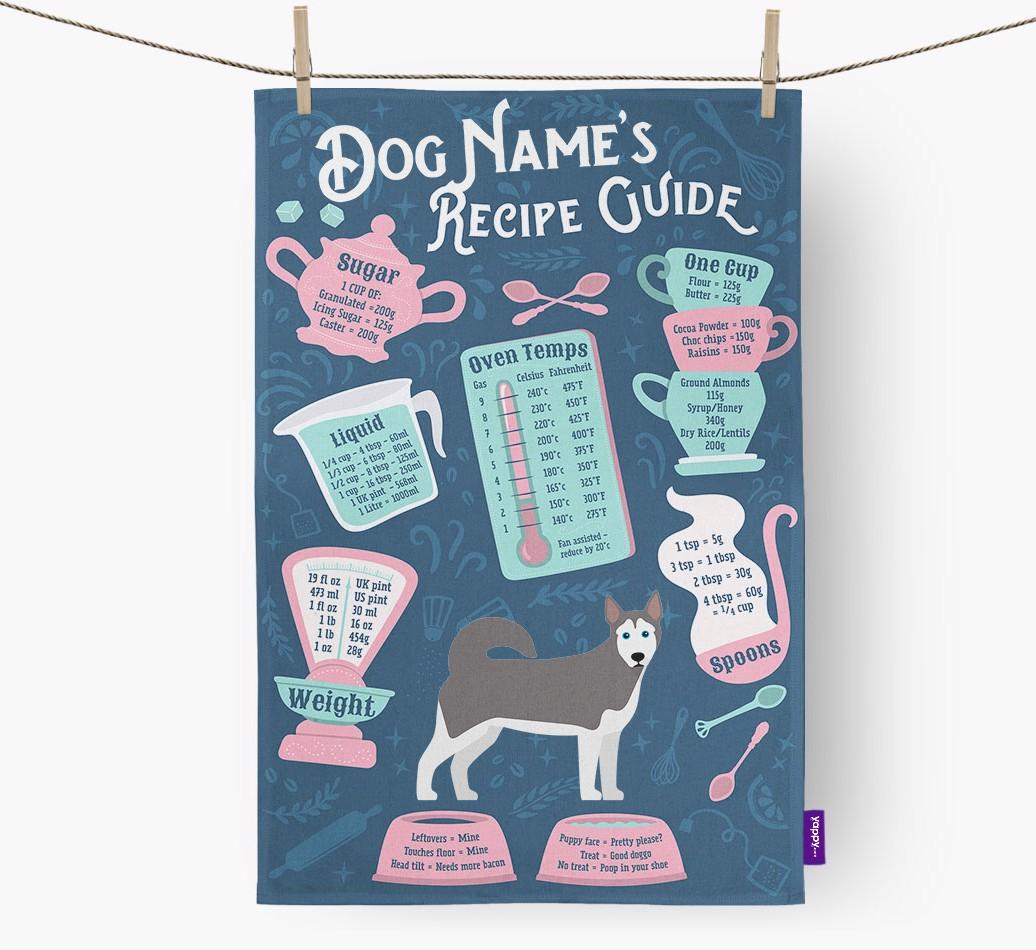 'Recipe Measurements Guide' - Personalized {breedFullName} Tea Towel