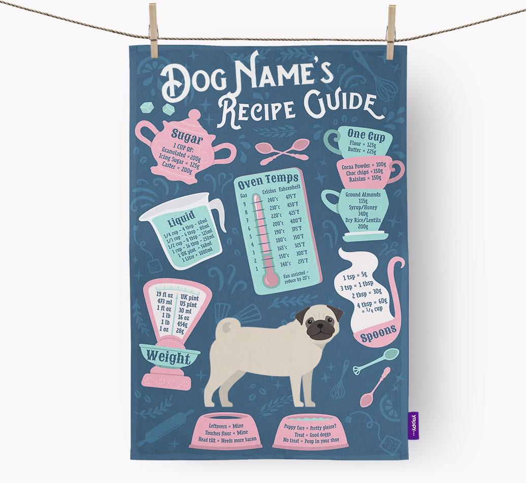 'Recipe Measurements Guide' - Personalized {breedFullName} Tea Towel
