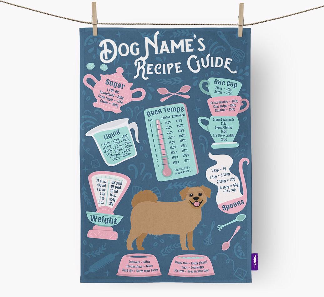 'Recipe Measurements Guide' - Personalized {breedFullName} Tea Towel