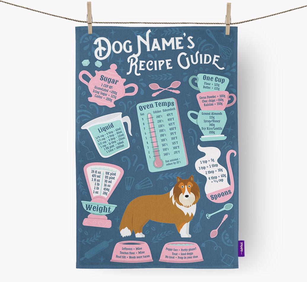 'Recipe Measurements Guide' - Personalized {breedFullName} Tea Towel