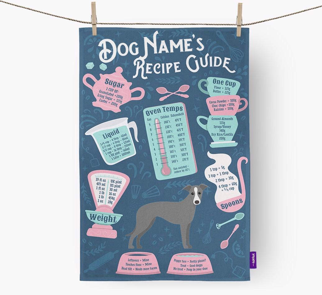 'Recipe Measurements Guide' - Personalized {breedFullName} Tea Towel
