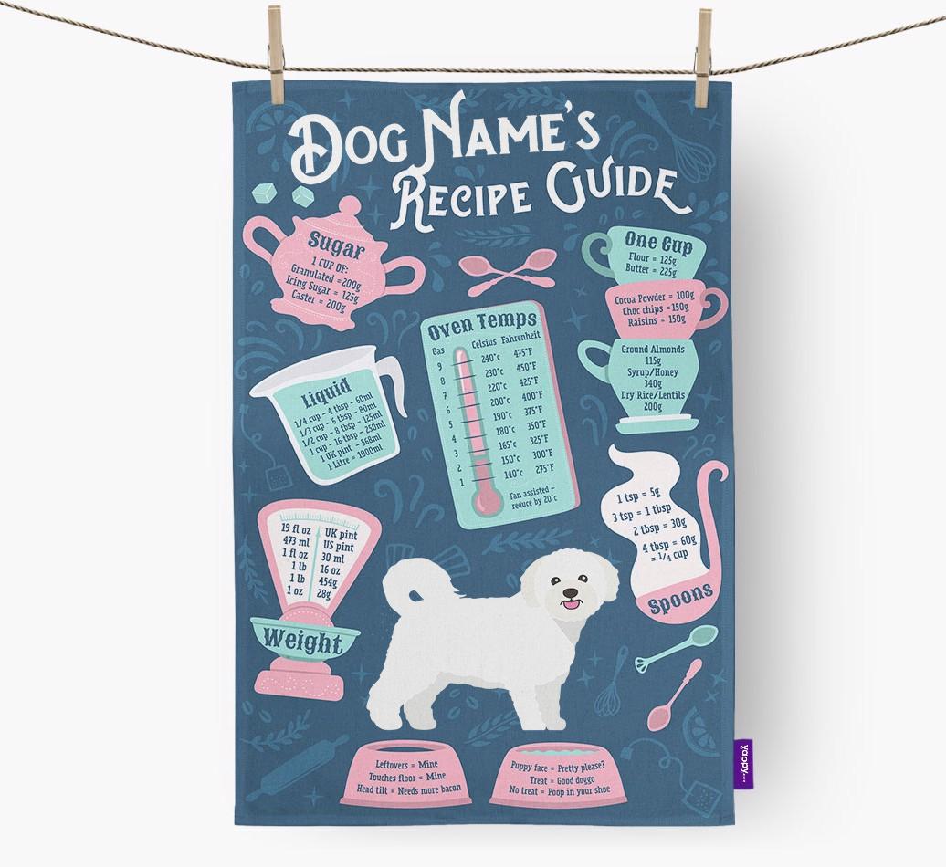'Recipe Measurements Guide' - Personalized {breedFullName} Tea Towel
