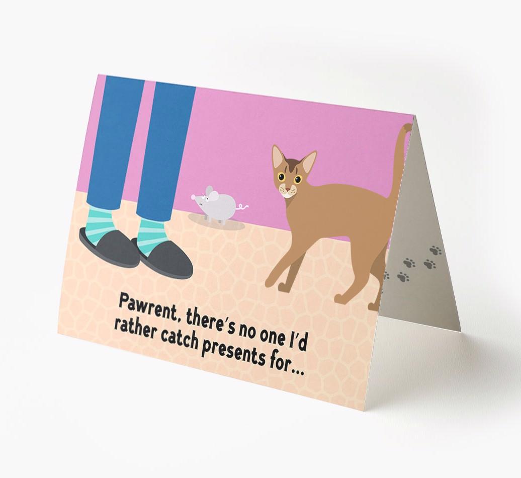 'Pawrent, There’s No One I’d  Rather Catch Presents For' - Personalized {breedFullName} Card