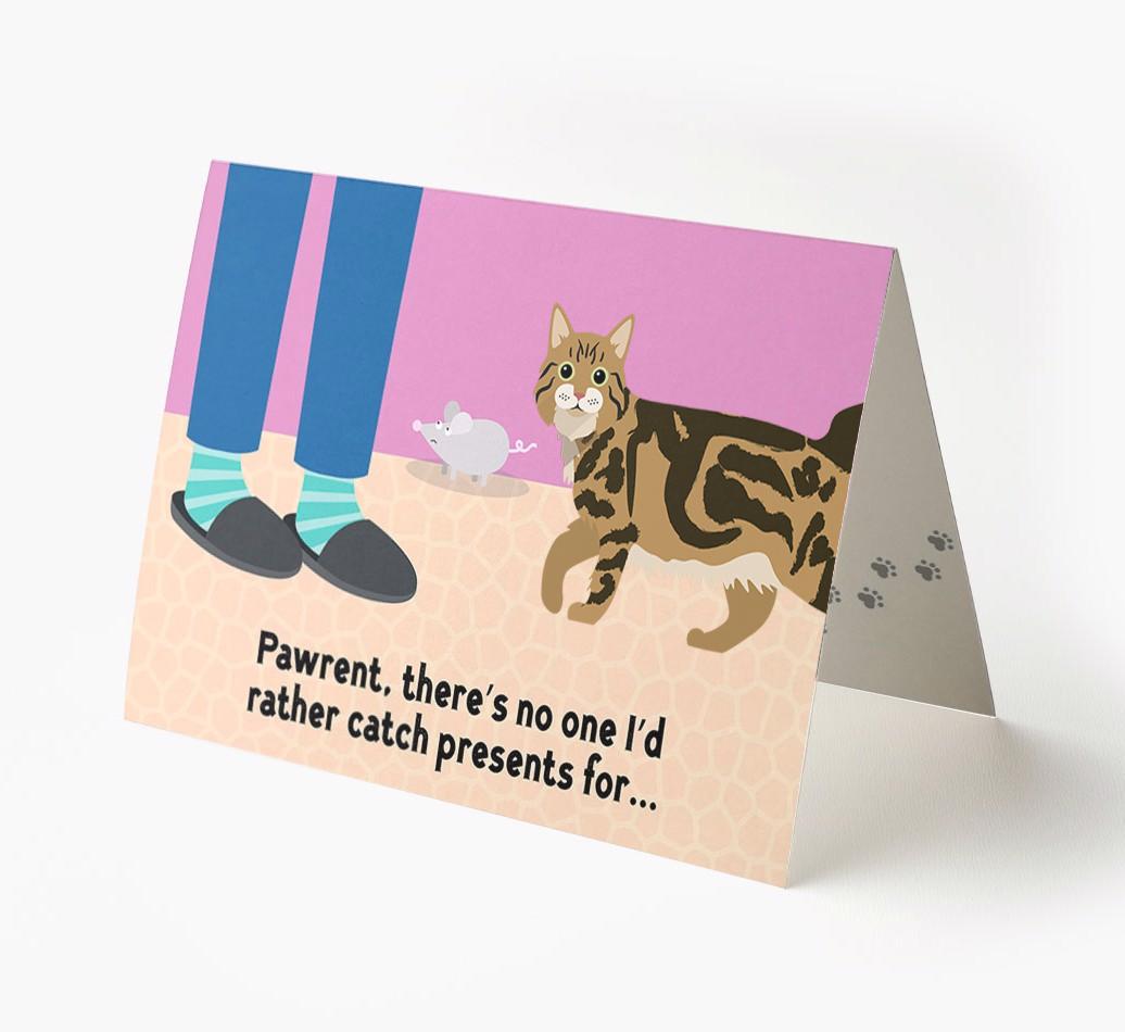 'Pawrent, There’s No One I’d  Rather Catch Presents For' - Personalized {breedFullName} Card