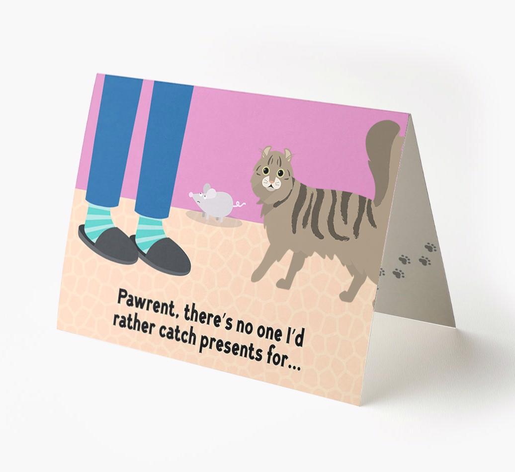 'Pawrent, There’s No One I’d  Rather Catch Presents For' - Personalized {breedFullName} Card