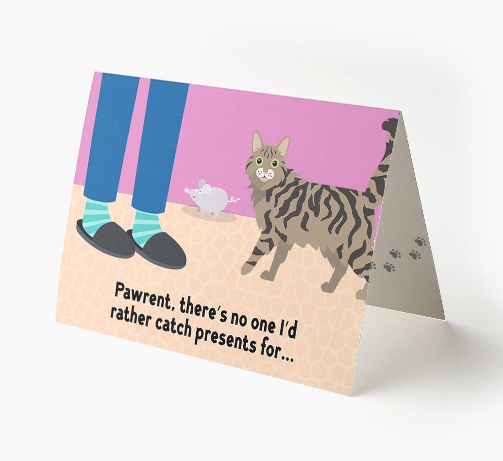 'Pawrent, There’s No One I’d  Rather Catch Presents For' - Personalized {breedFullName} Card