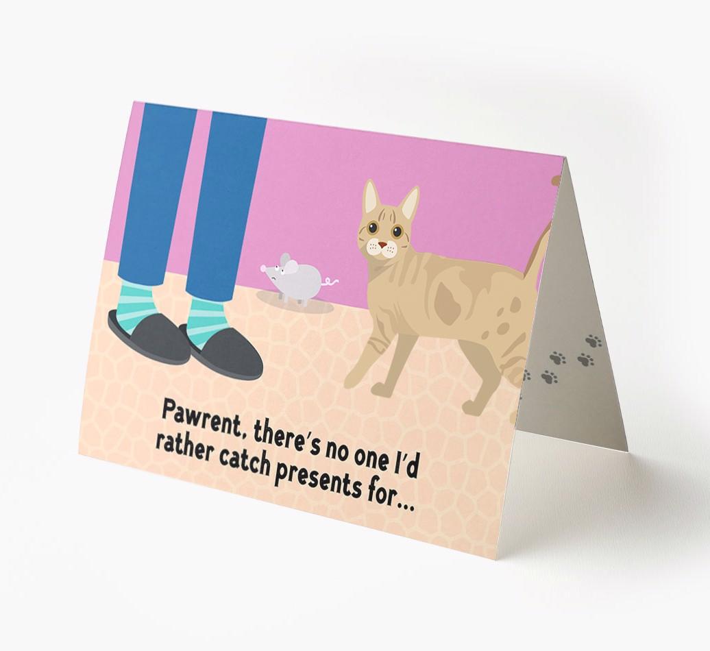 'Pawrent, There’s No One I’d  Rather Catch Presents For' - Personalized {breedFullName} Card