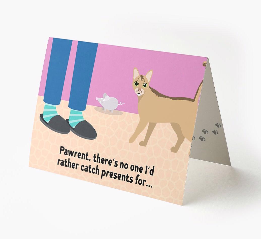 'Pawrent, There’s No One I’d  Rather Catch Presents For' - Personalized {breedFullName} Card