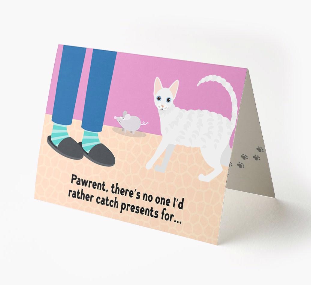 'Pawrent, There’s No One I’d  Rather Catch Presents For' - Personalized {breedFullName} Card