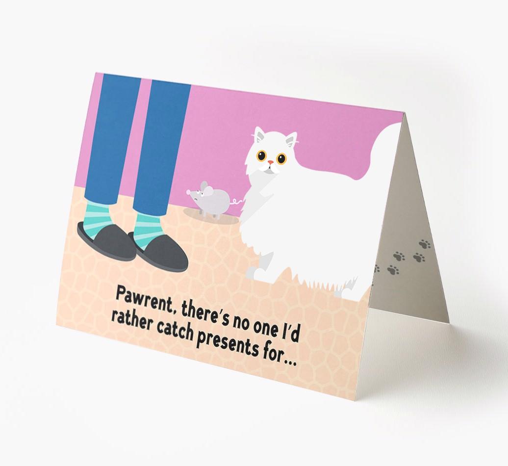 'Pawrent, There’s No One I’d  Rather Catch Presents For' - Personalized {breedFullName} Card
