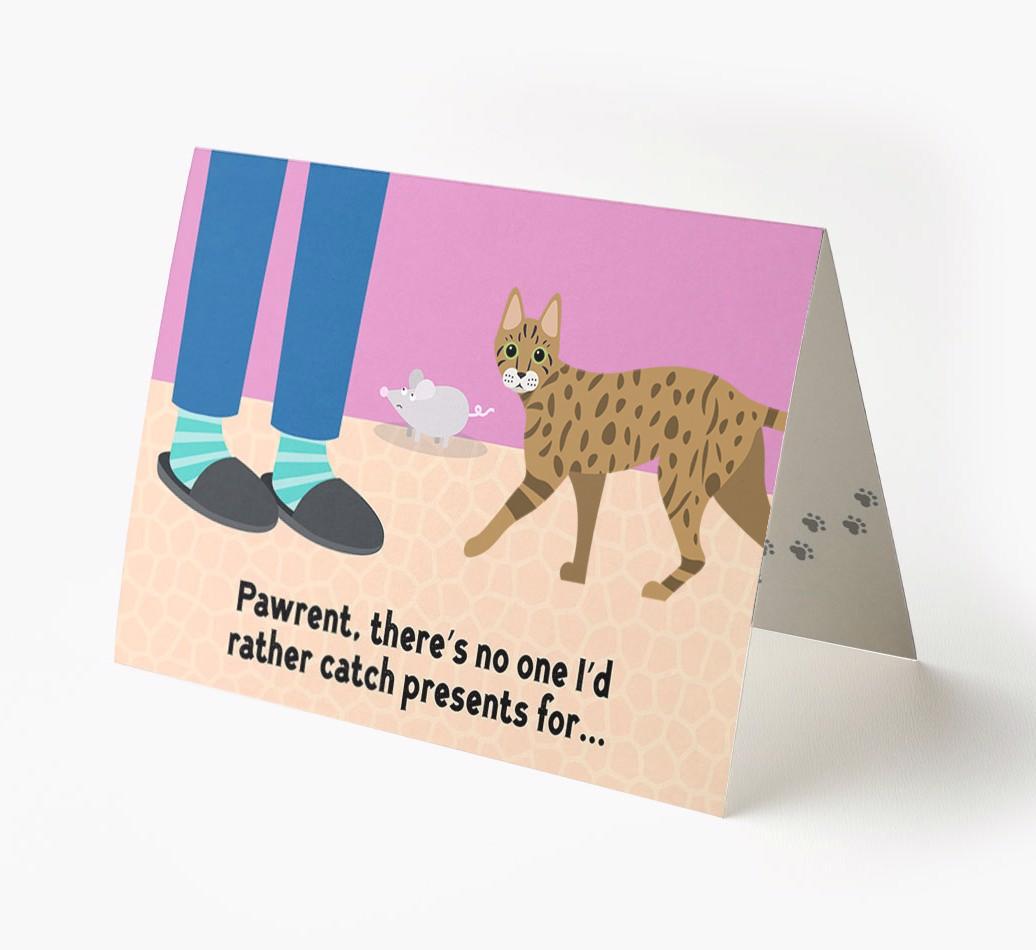'Pawrent, There’s No One I’d  Rather Catch Presents For' - Personalized {breedFullName} Card
