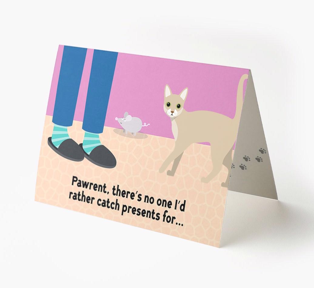 'Pawrent, There’s No One I’d  Rather Catch Presents For' - Personalized {breedFullName} Card