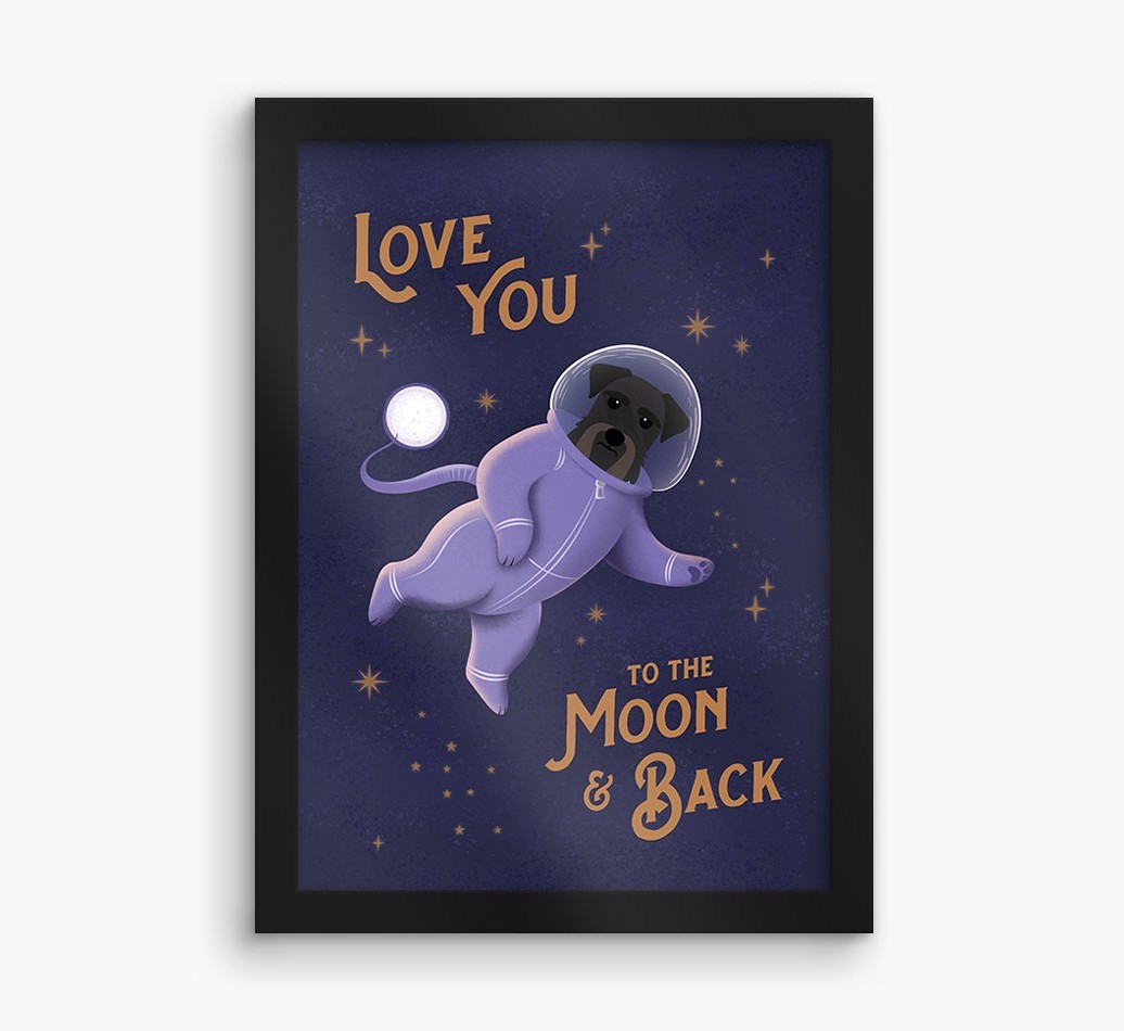'Love you to the Moon & back' - Personalised {breedFullName} Framed Print