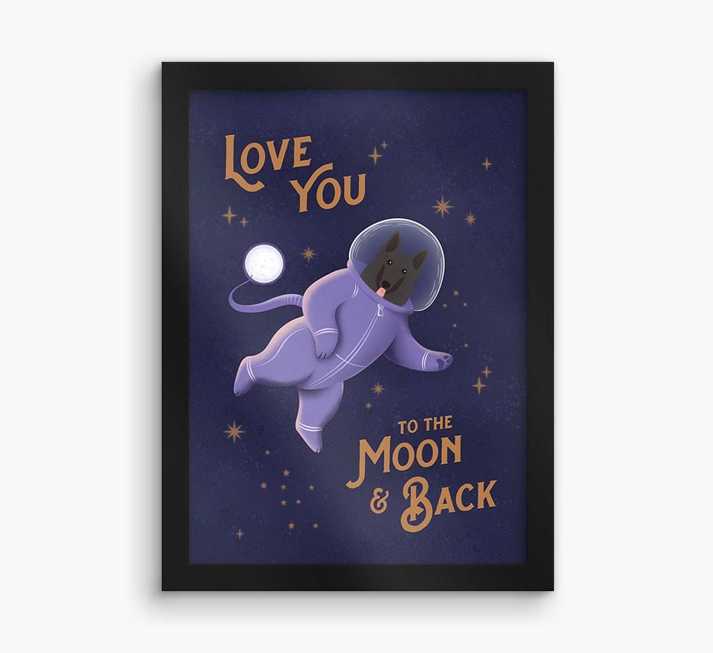 'Love you to the Moon & back' - Personalized {breedFullName} Framed Print