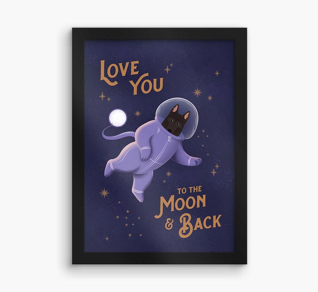 'Love you to the Moon & back' - Personalized {breedFullName} Framed Print
