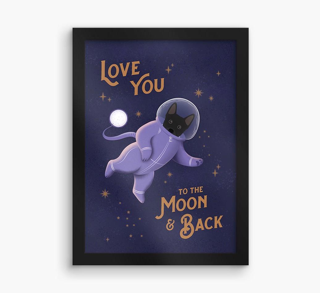 'Love you to the Moon & back' - Personalized {breedFullName} Framed Print