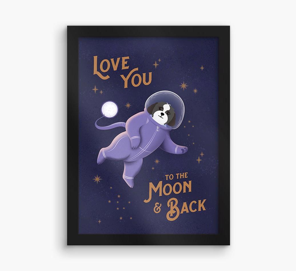 'Love you to the Moon & back' - Personalized {breedFullName} Framed Print
