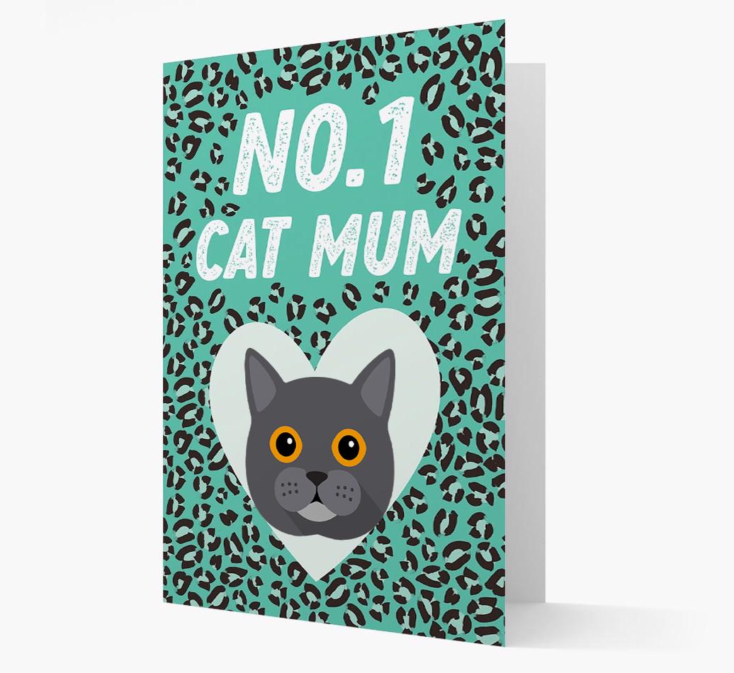 'No.1 Cat Mum' - Personalised {breedCommonName} Card