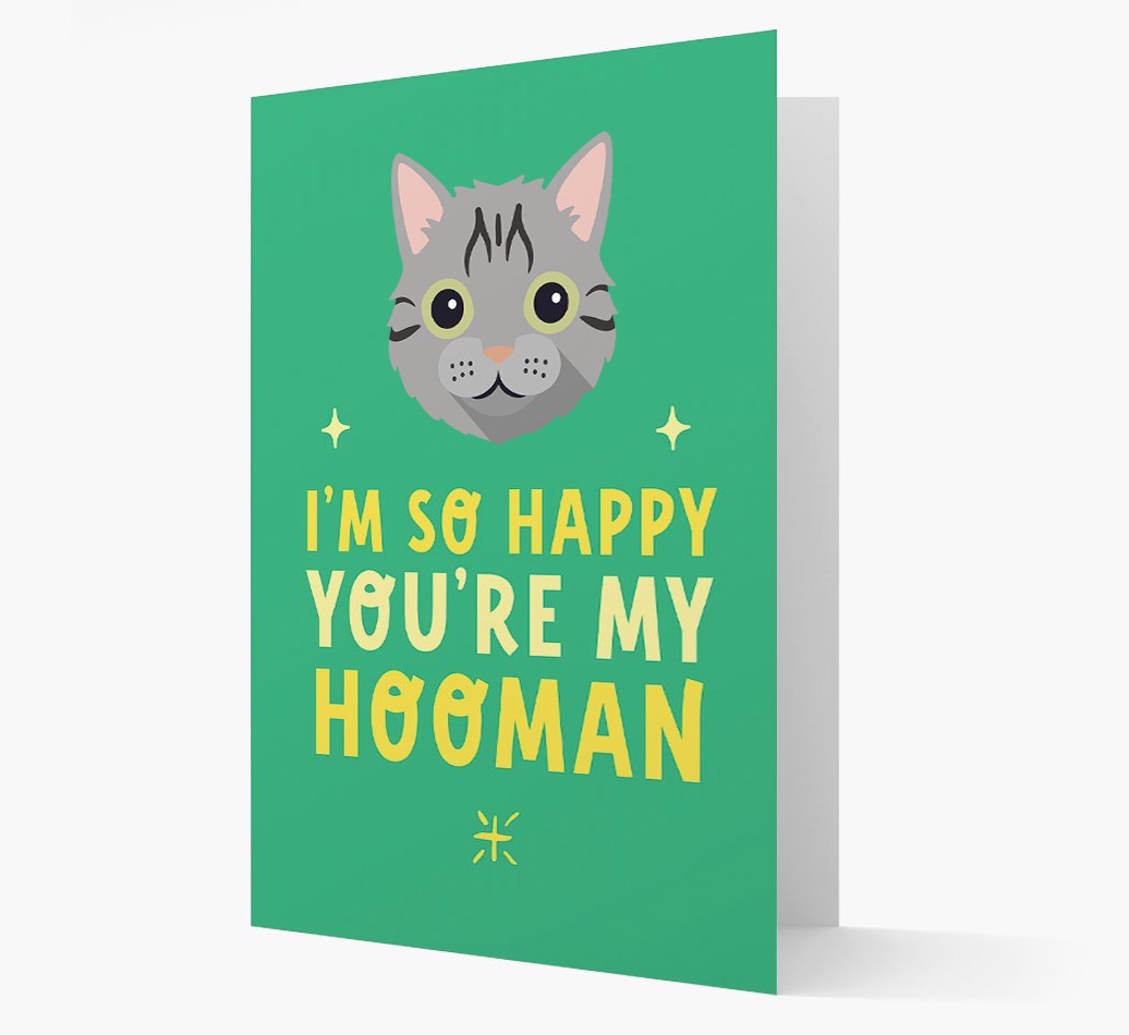'Happy You're My Hooman' - Personalised {breedCommonName} Card