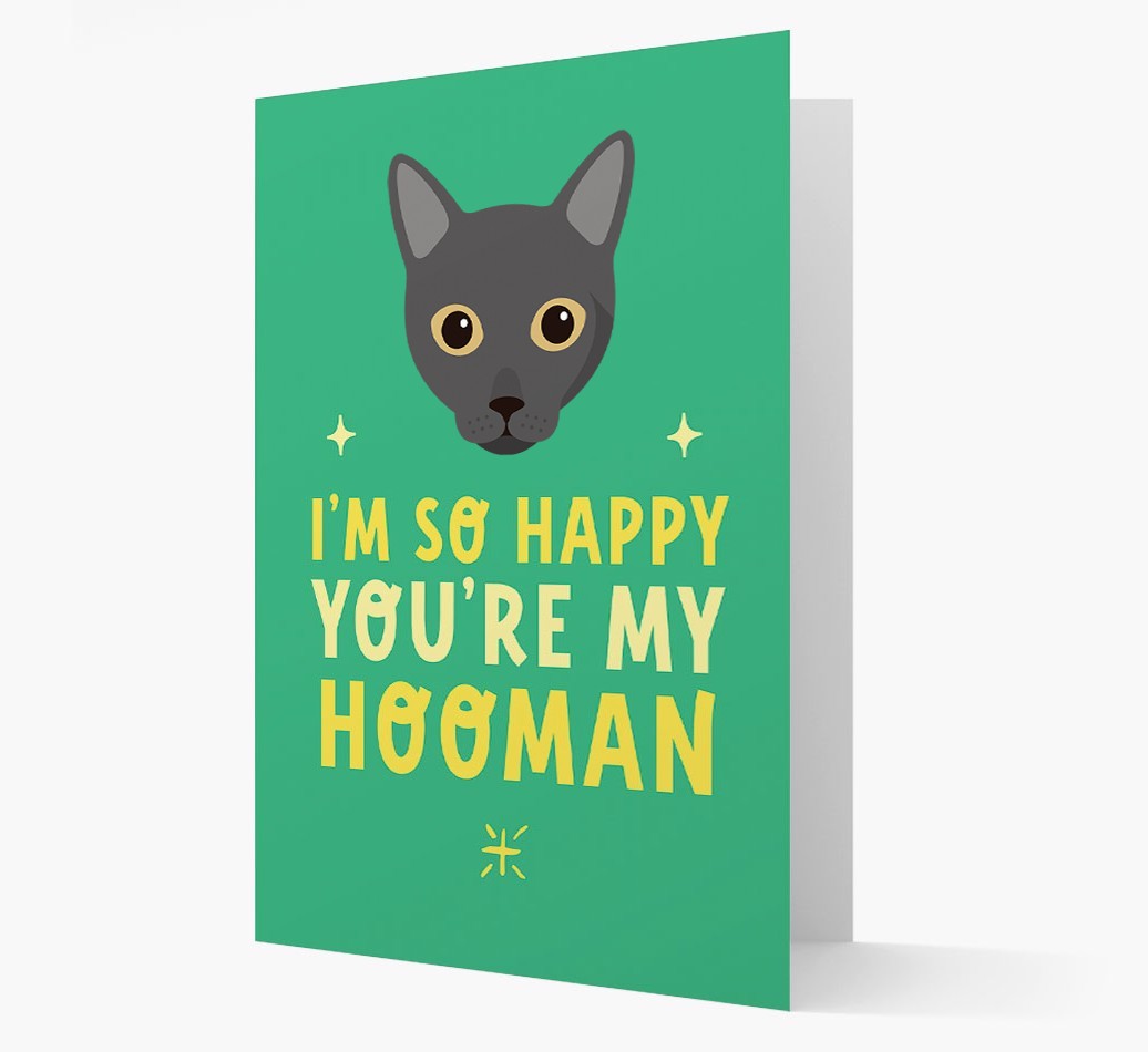 'Happy You're My Hooman' - Personalised {breedCommonName} Card