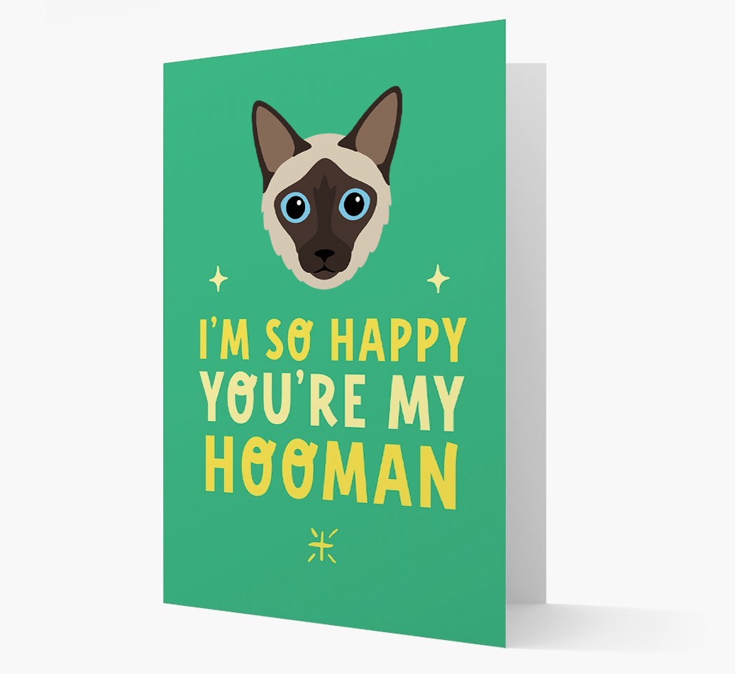 'Happy You're My Hooman' - Personalised {breedCommonName} Card