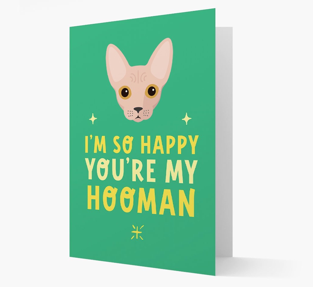 'Happy You're My Hooman' - Personalised {breedCommonName} Card