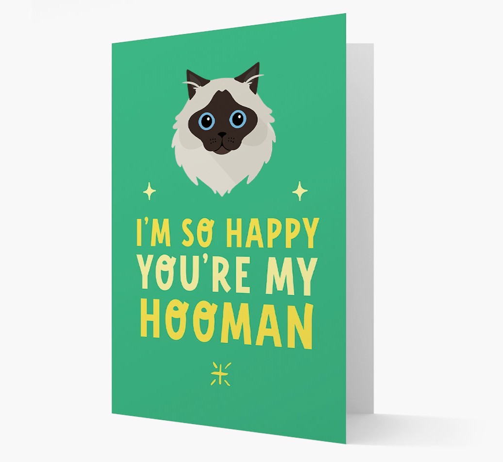 'Happy You're My Hooman' - Personalised {breedCommonName} Card