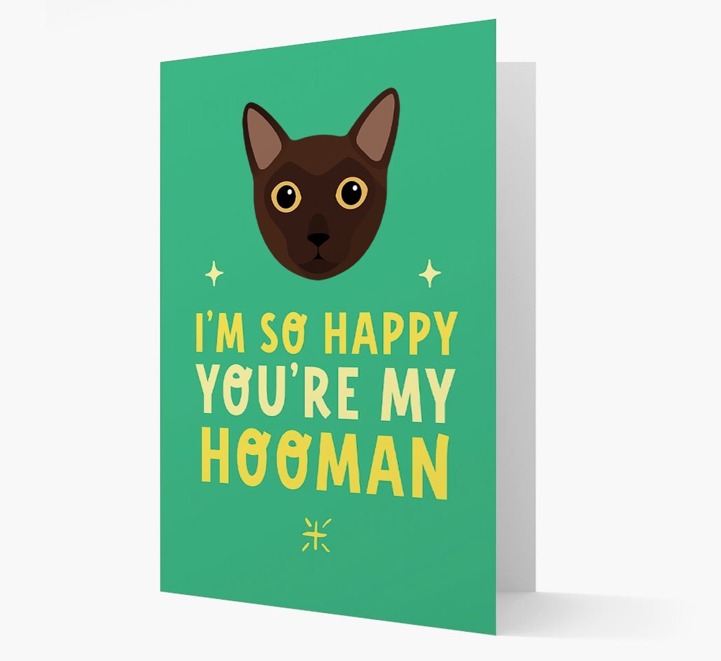 'Happy You're My Hooman' - Personalised {breedCommonName} Card
