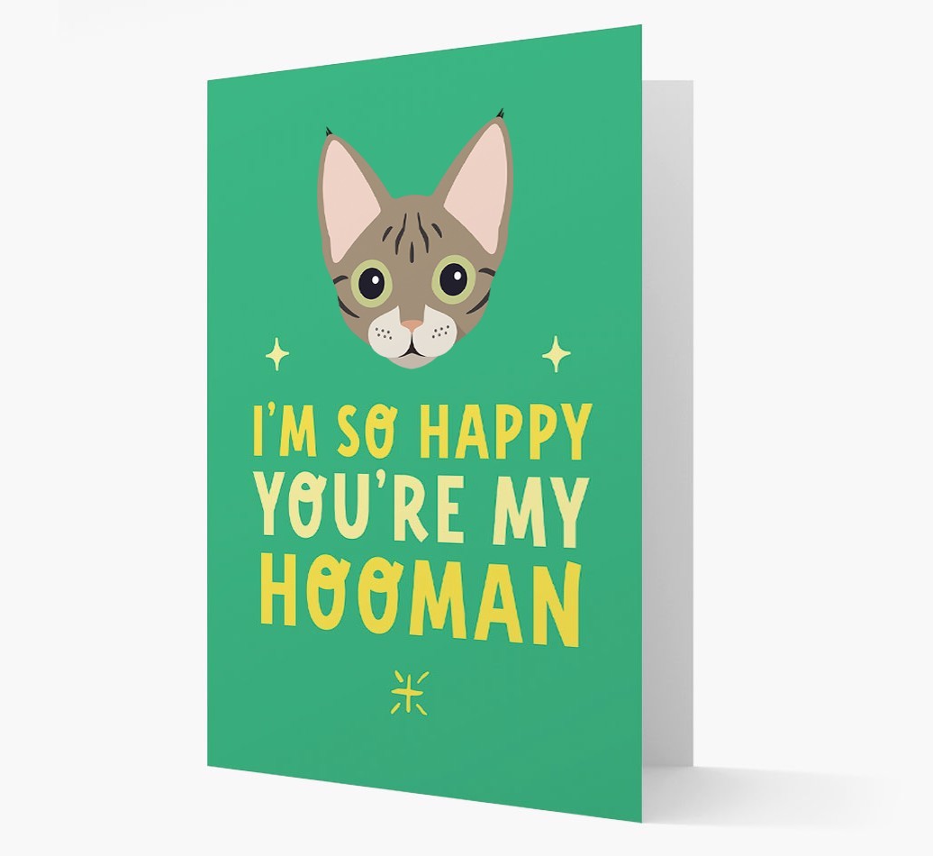 'Happy You're My Hooman' - Personalised {breedCommonName} Card