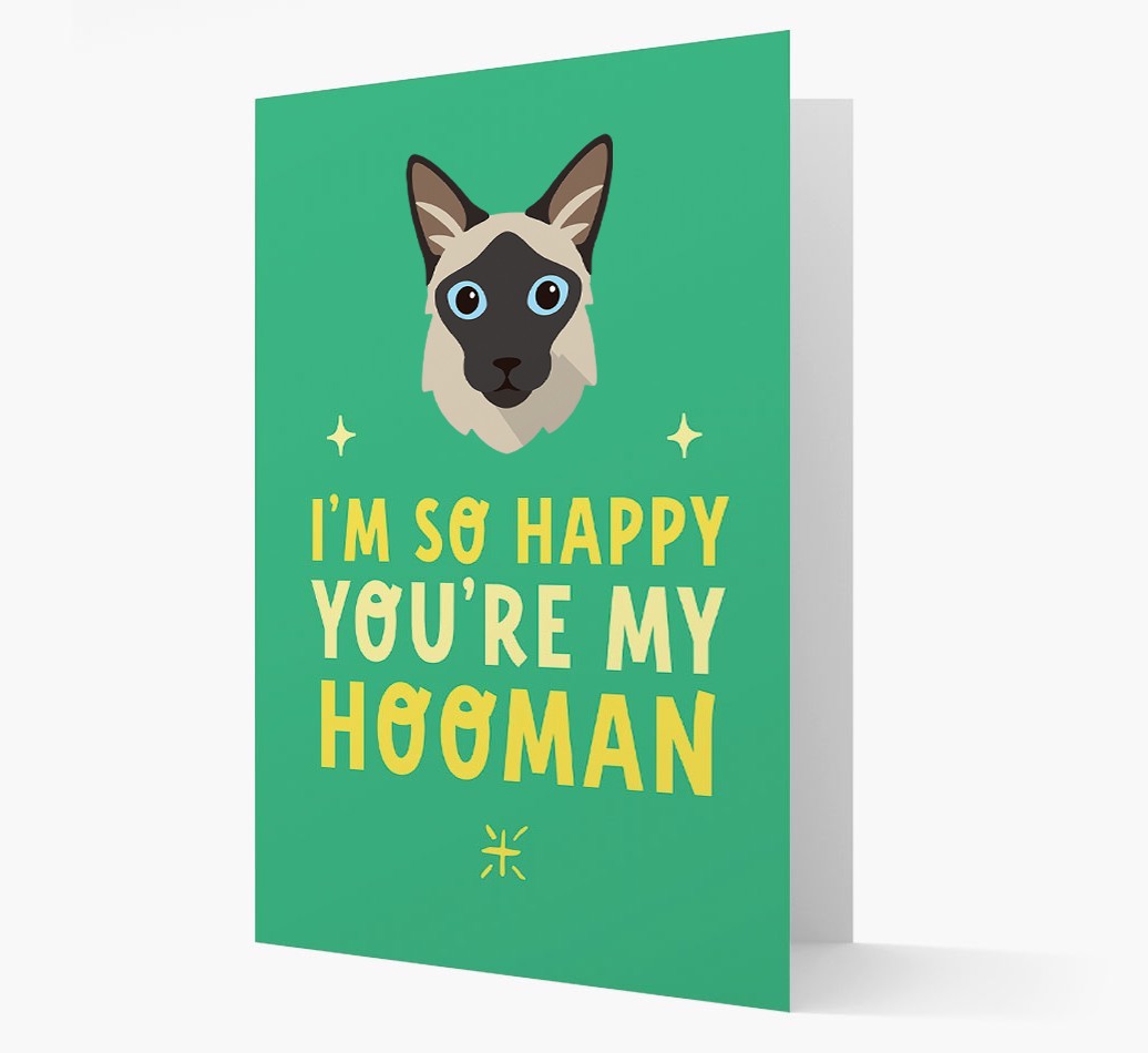 'Happy You're My Hooman' - Personalised {breedCommonName} Card