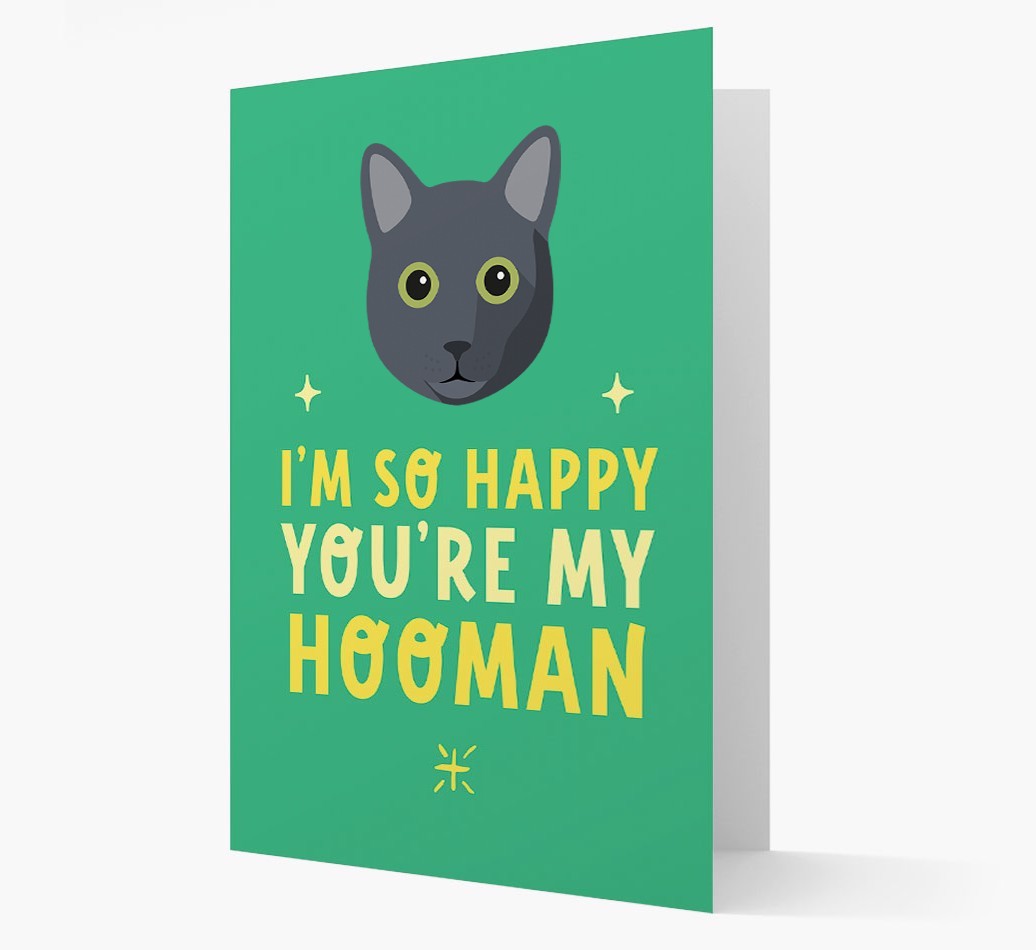 'Happy You're My Hooman' - Personalised {breedCommonName} Card