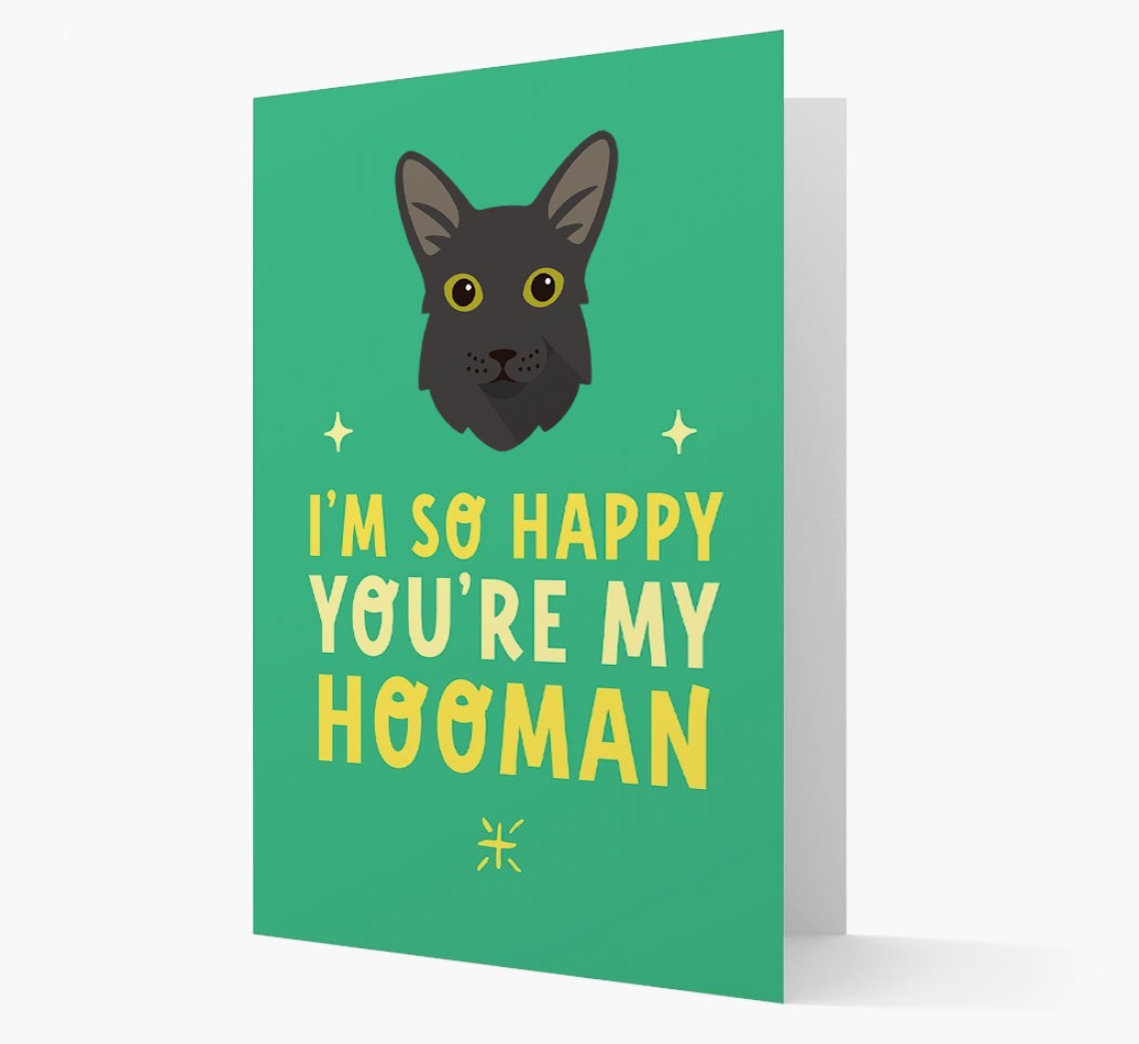 'Happy You're My Hooman' - Personalised {breedCommonName} Card
