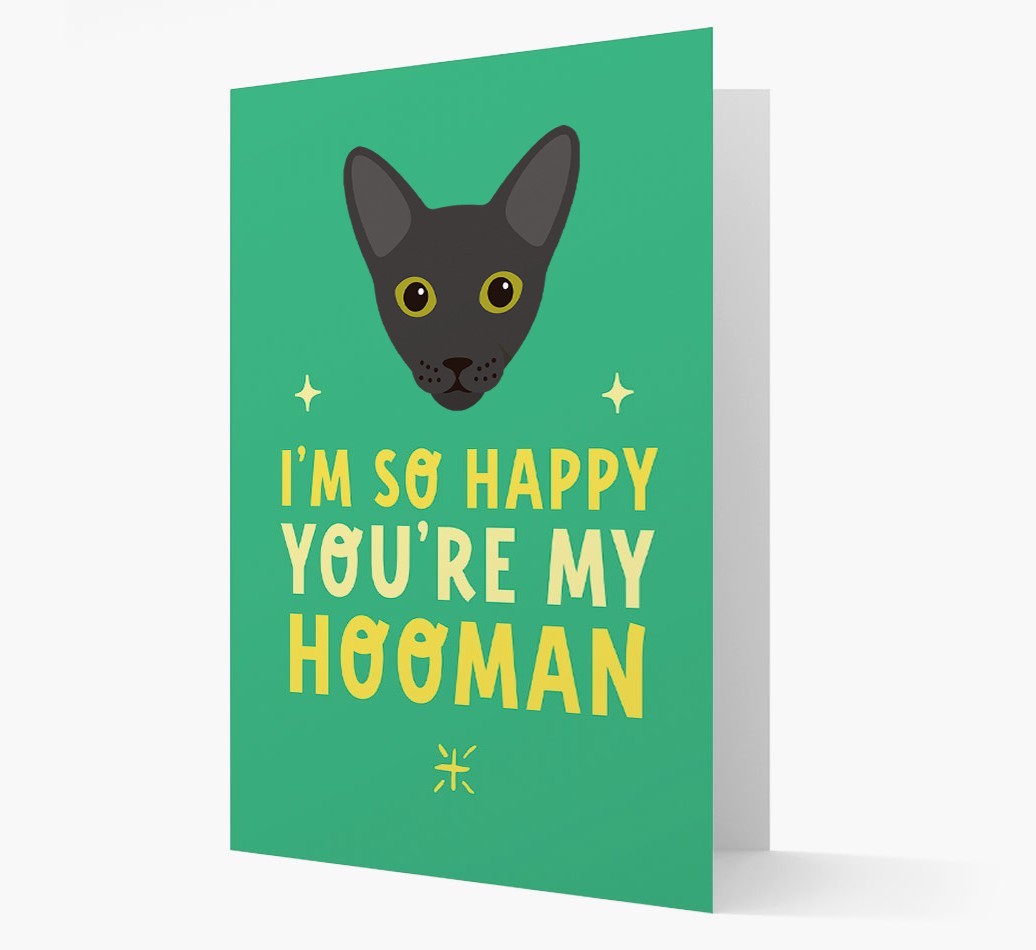 'Happy You're My Hooman' - Personalised {breedCommonName} Card