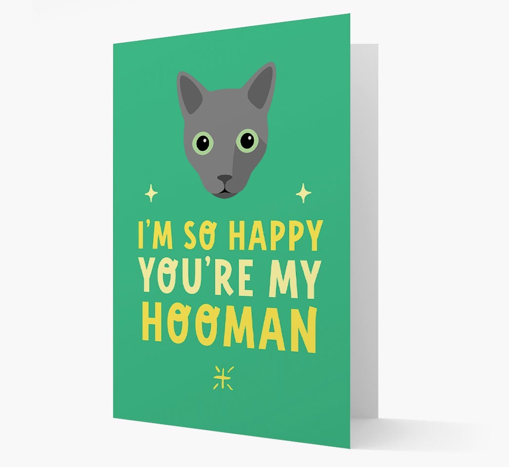 'Happy You're My Hooman' - Personalised {breedCommonName} Card