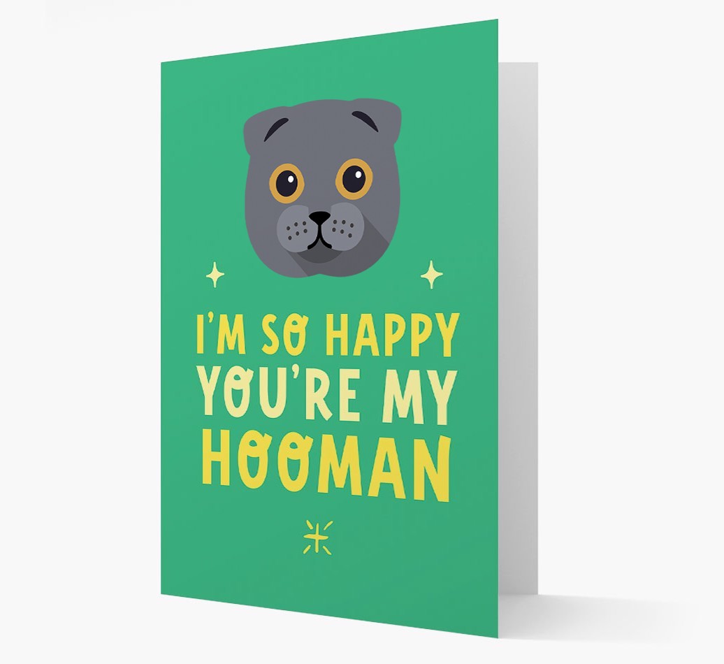'Happy You're My Hooman' - Personalised {breedCommonName} Card
