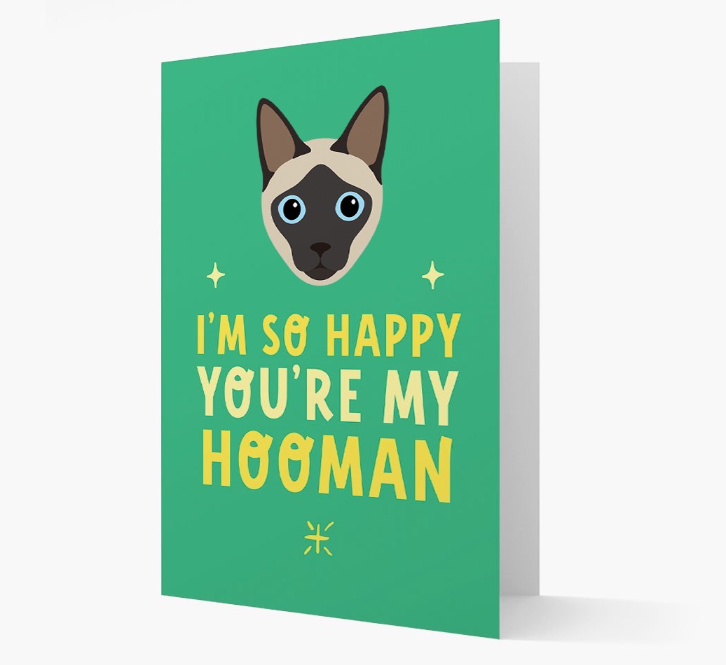 'Happy You're My Hooman' - Personalised {breedCommonName} Card
