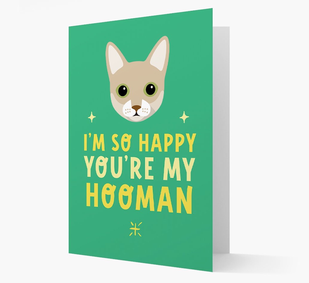 'Happy You're My Hooman' - Personalised {breedCommonName} Card