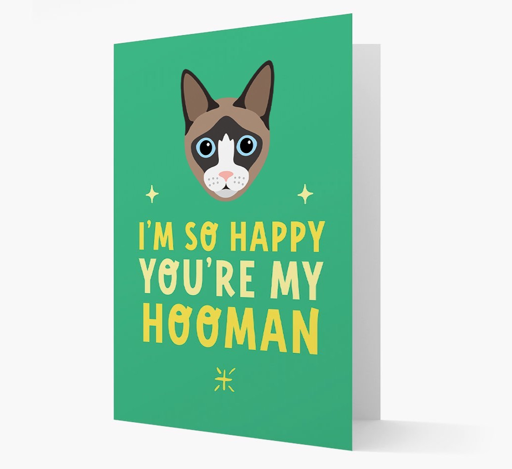 'Happy You're My Hooman' - Personalised {breedCommonName} Card