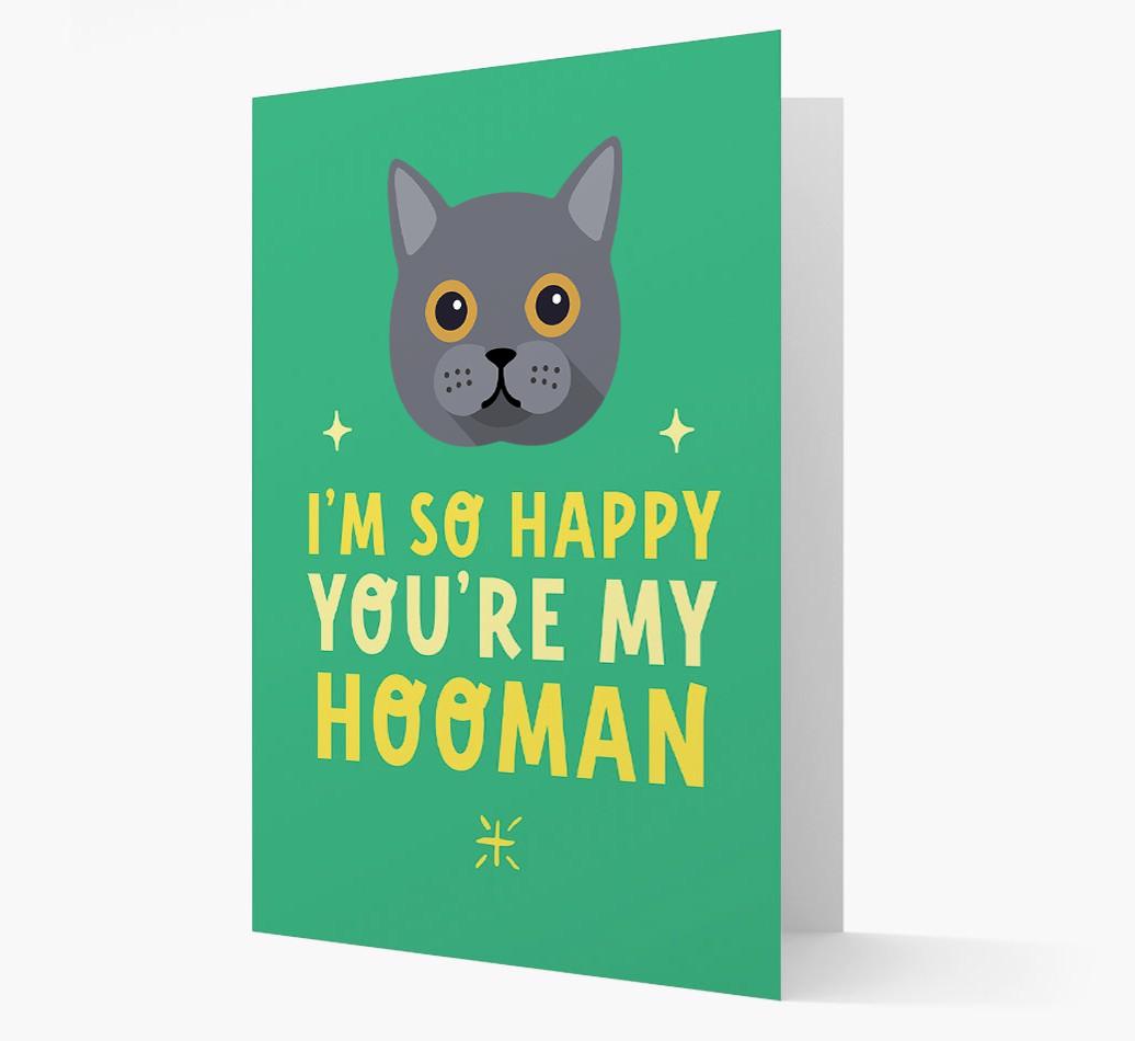 'Happy You're My Hooman' - Personalized {breedCommonName} Card