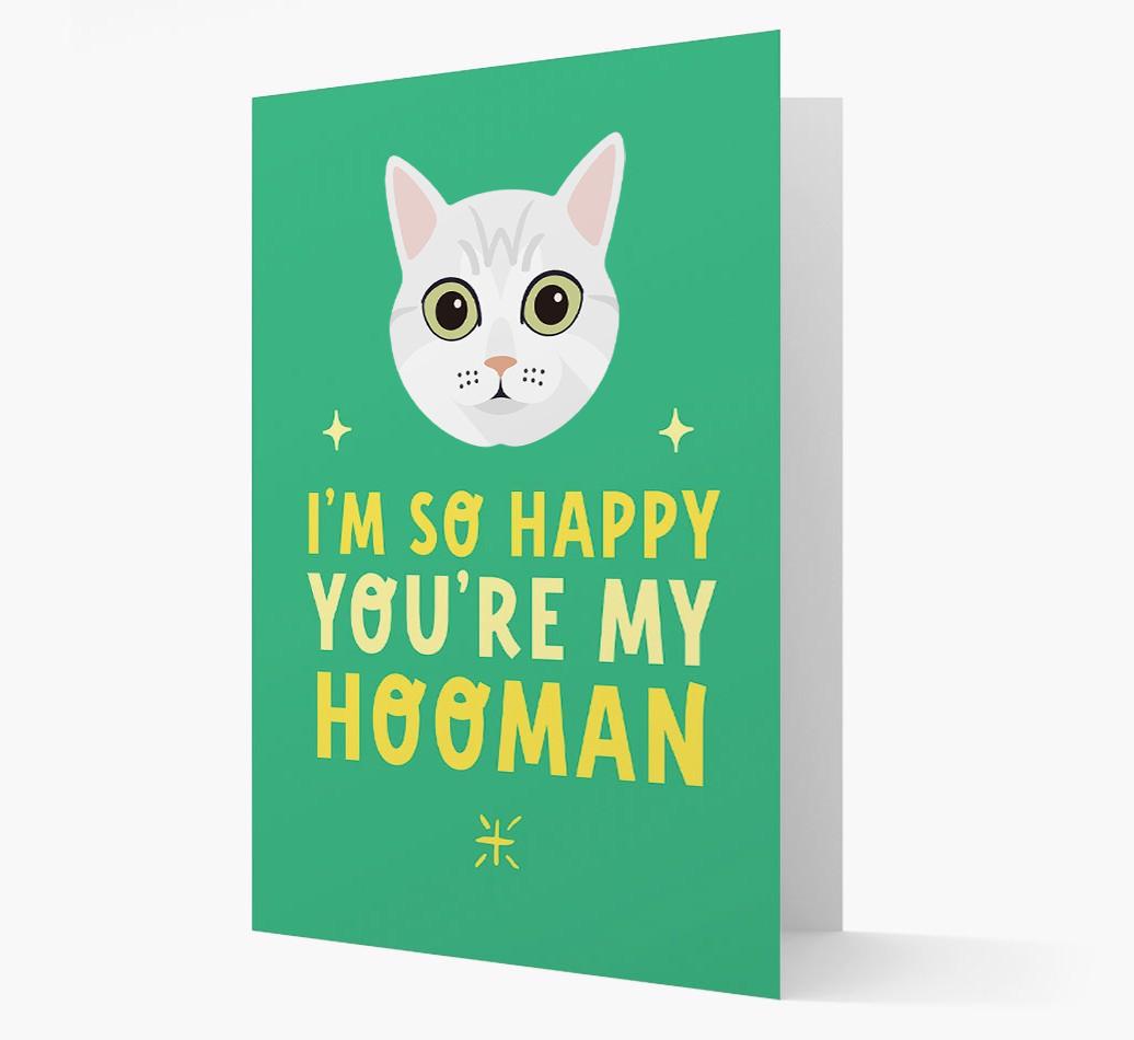 'Happy You're My Hooman' - Personalized {breedCommonName} Card