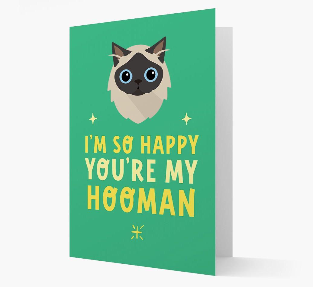 'Happy You're My Hooman' - Personalized {breedCommonName} Card