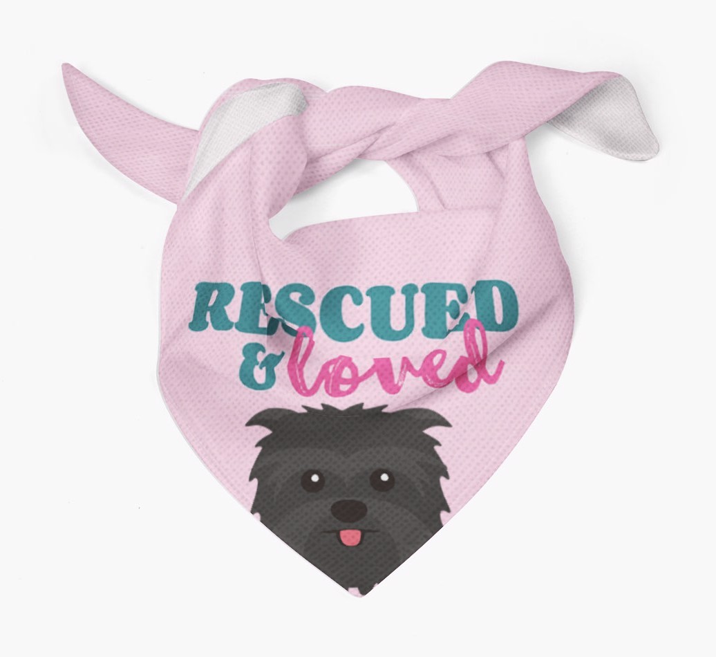 'Rescued and Loved' - Personalised {breedFullName} Bandana