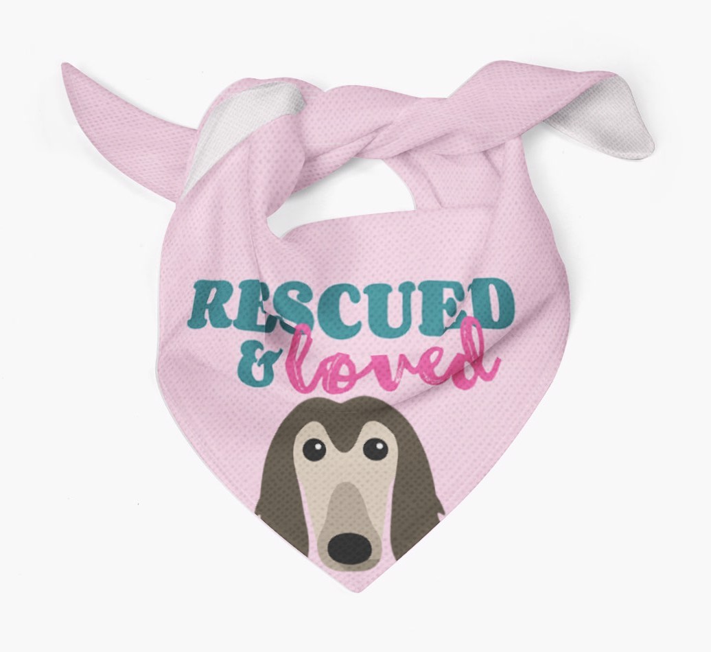 'Rescued and Loved' - Personalised {breedFullName} Bandana